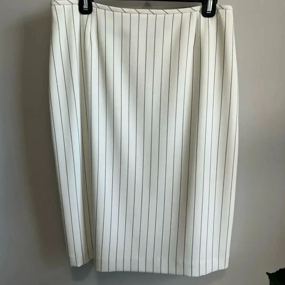Preston & York Cream Pleated Pencil Skirt